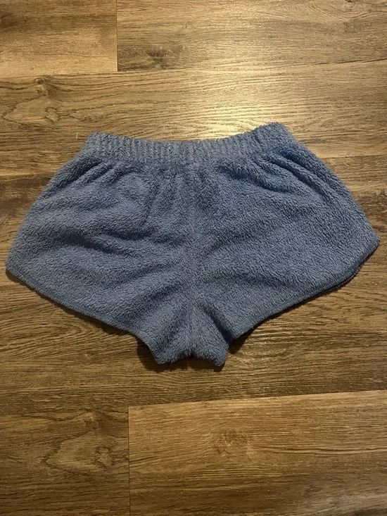 Cozy Aerie Plush Women's Lounge Shorts with side pockets Heather Blue - Picture 4 of 4